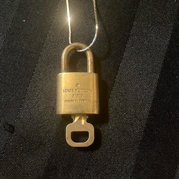 Louis Vuitton Gold Lock and Key Set With Free 14K Gold Plated Necklace - Picture 2 of 3